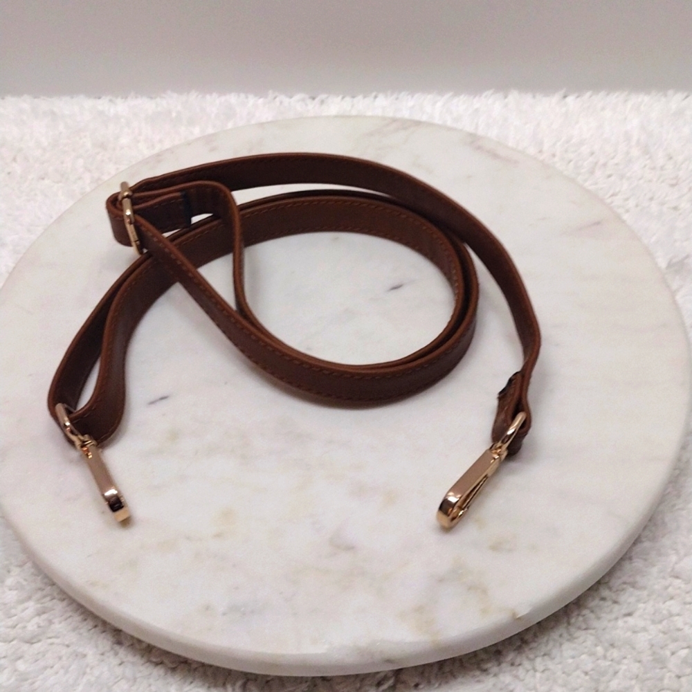 Brown Faux Leather Purse Strap Adjustable 26 1/2"-49 "1/4 L x 3/4" W #299-38